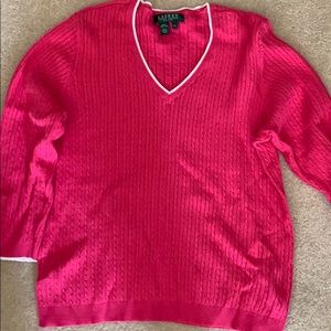 Lauren Pink  v neck sweater